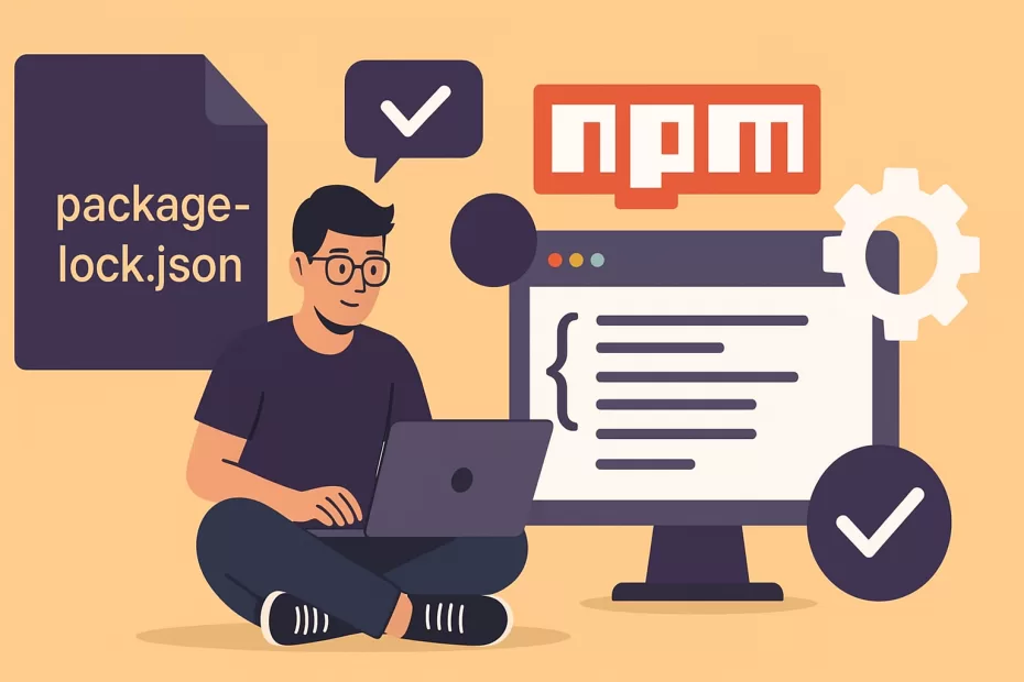 Desenvolvedor usando NPM e programação.